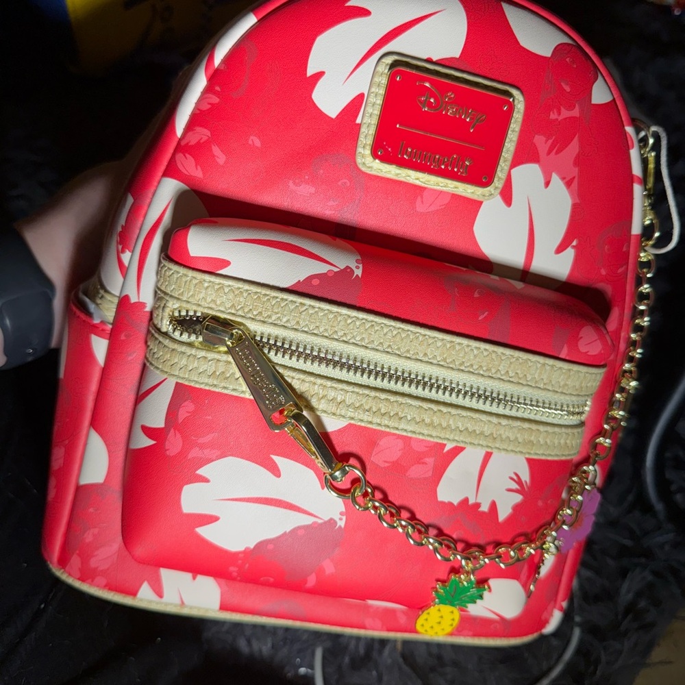 Disney Red and White Floral Backpack